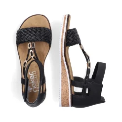 Rieker Sandals & Sandals-Women'S Wedge Sandals Night Black