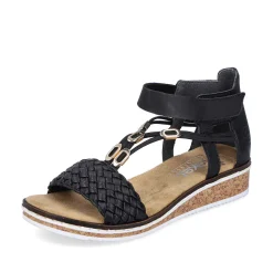 Rieker Sandals & Sandals-Women'S Wedge Sandals Night Black