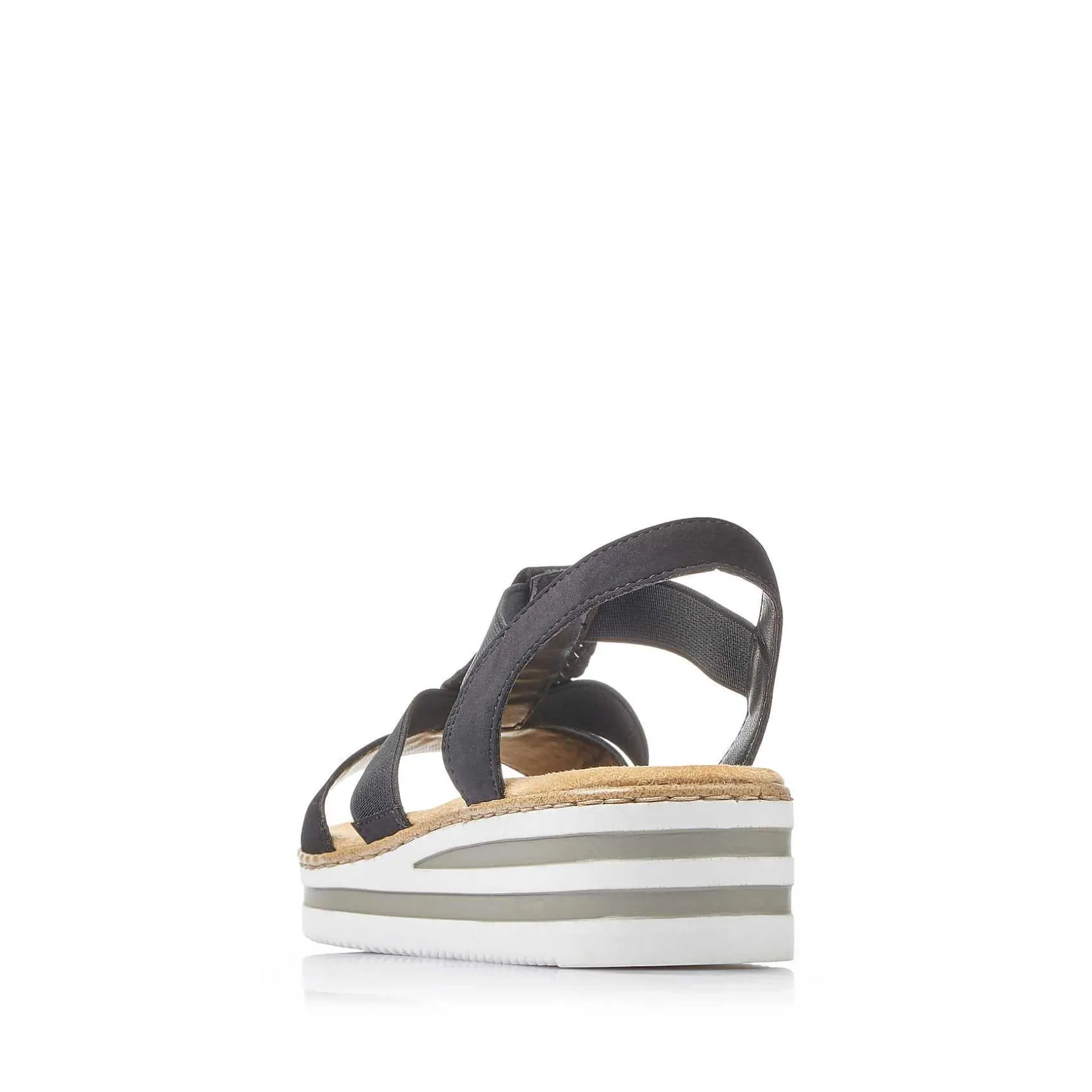 Rieker Heeled Shoes-Women'S Wedge Sandals Jet Black