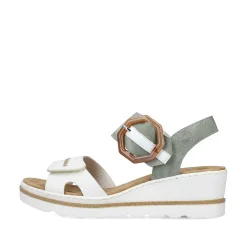 Rieker Heeled Shoes-Women'S Wedge Sandals Mint Green-Lily White