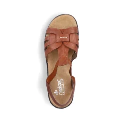 Rieker Heeled Shoes-Women'S Wedge Sandals Chestnut Brown