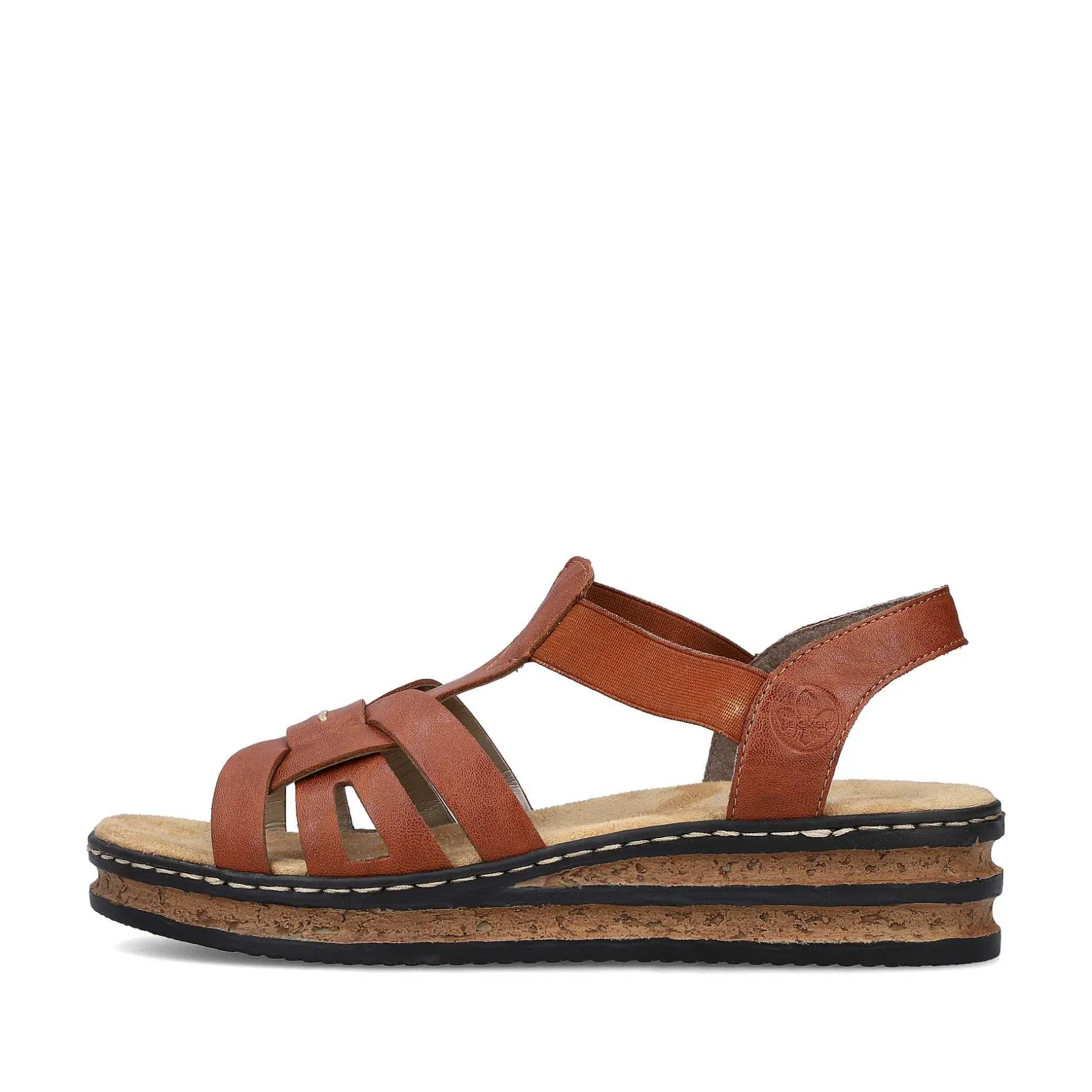 Rieker Heeled Shoes-Women'S Wedge Sandals Chestnut Brown