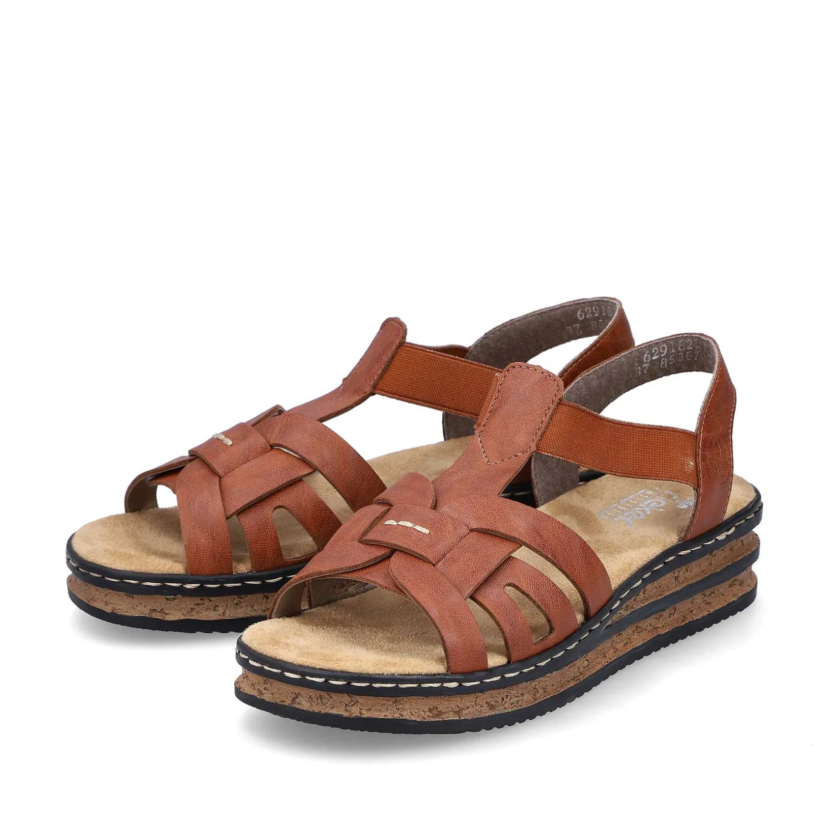 Rieker Heeled Shoes-Women'S Wedge Sandals Chestnut Brown