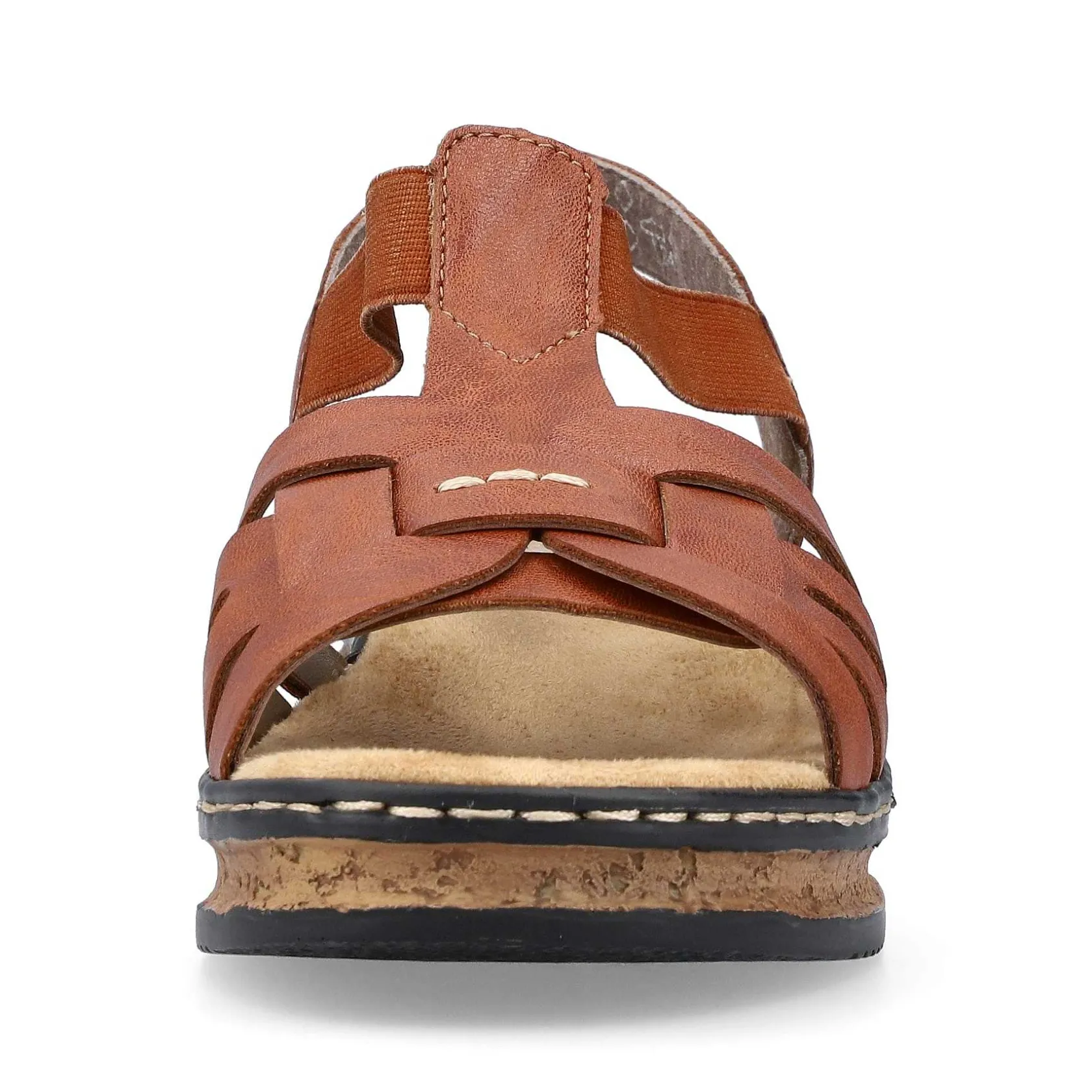 Rieker Heeled Shoes-Women'S Wedge Sandals Chestnut Brown