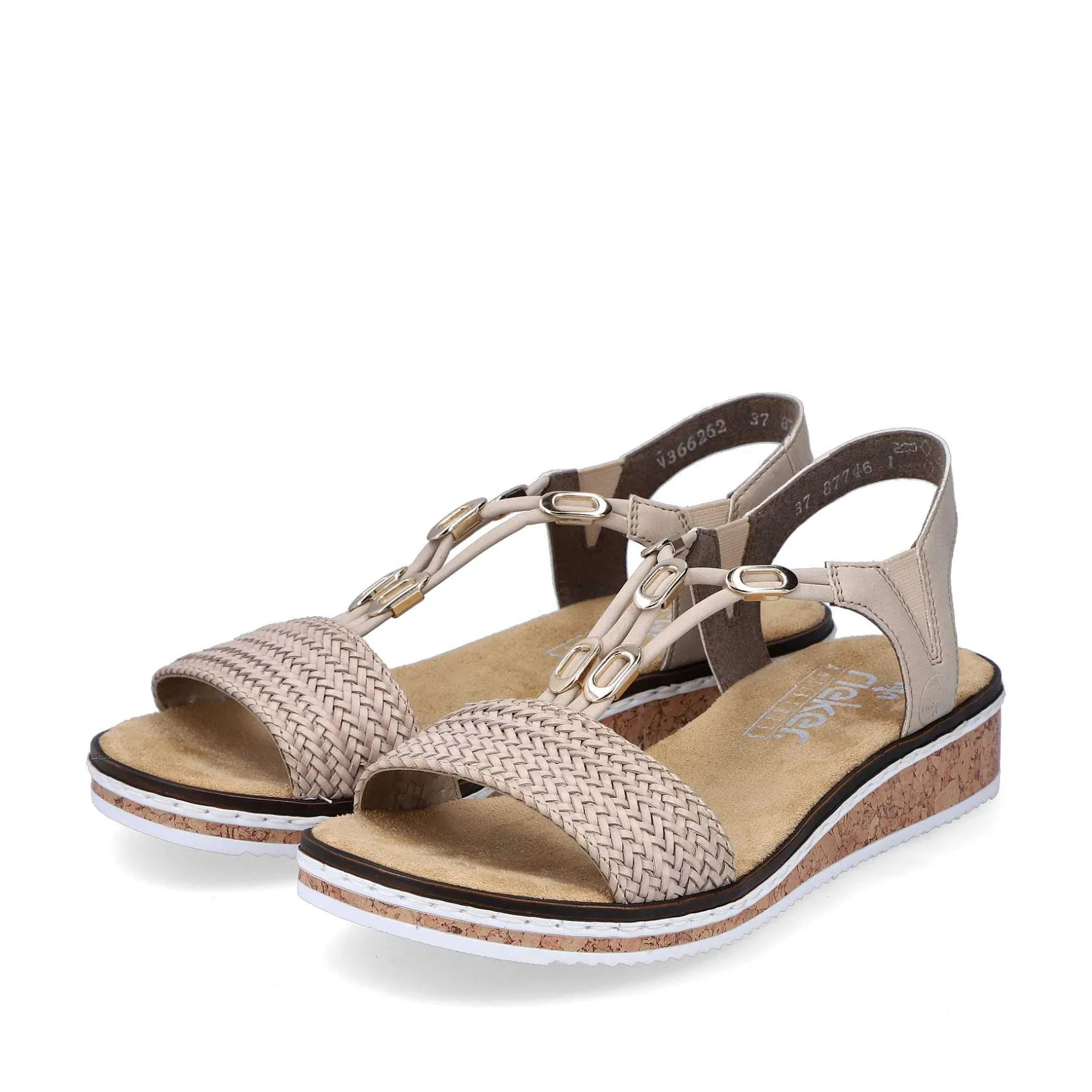 Rieker Heeled Shoes-Women'S Wedge Sandals Beige
