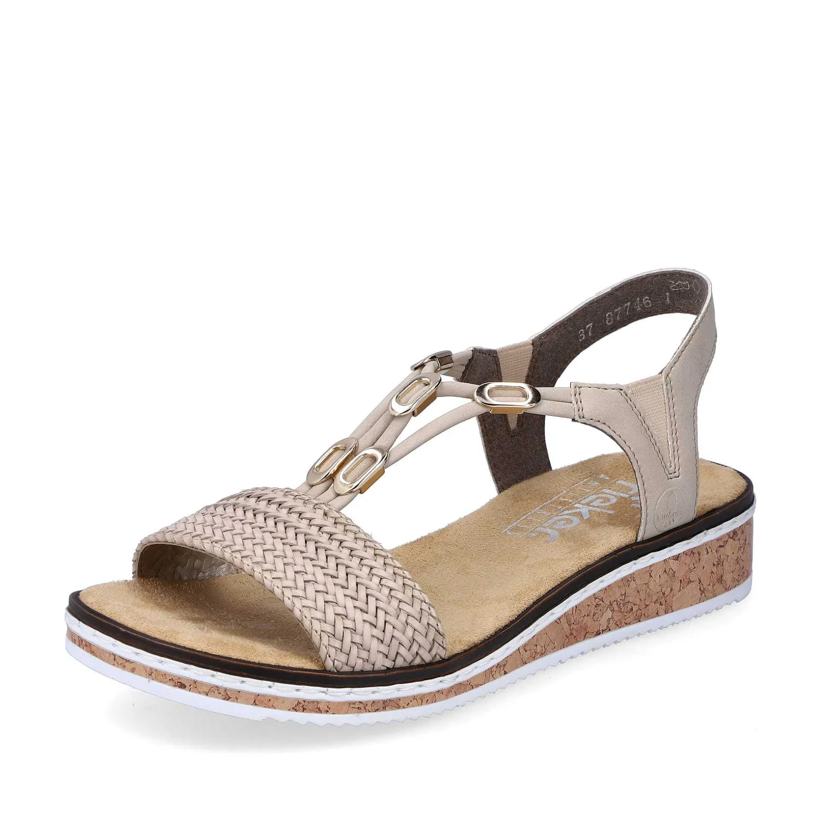 Rieker Heeled Shoes-Women'S Wedge Sandals Beige