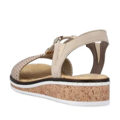 Rieker Heeled Shoes-Women'S Wedge Sandals Beige