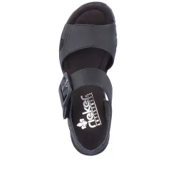 Rieker Heeled Shoes-Women'S Wedge Sandals Jet Black