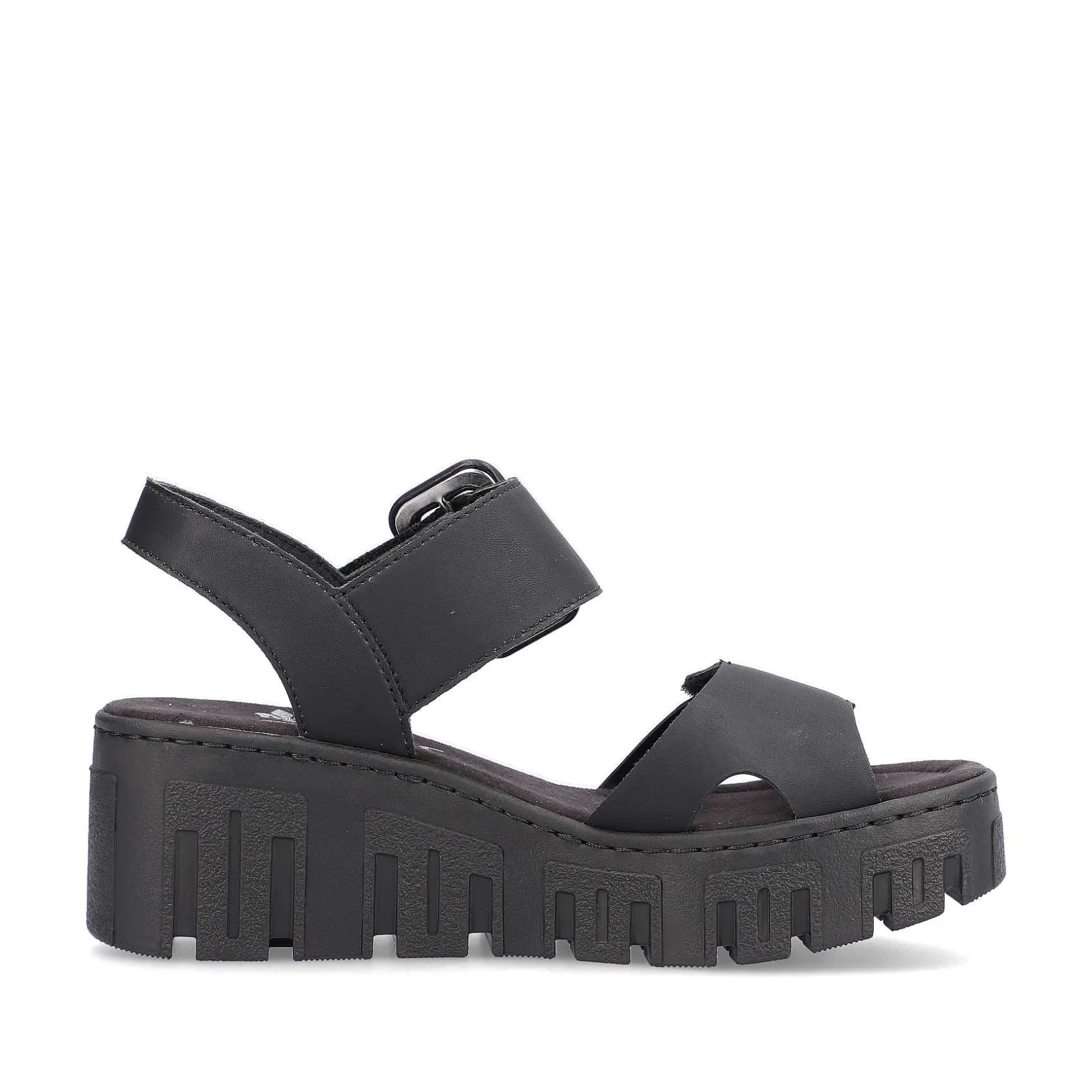 Rieker Heeled Shoes-Women'S Wedge Sandals Jet Black