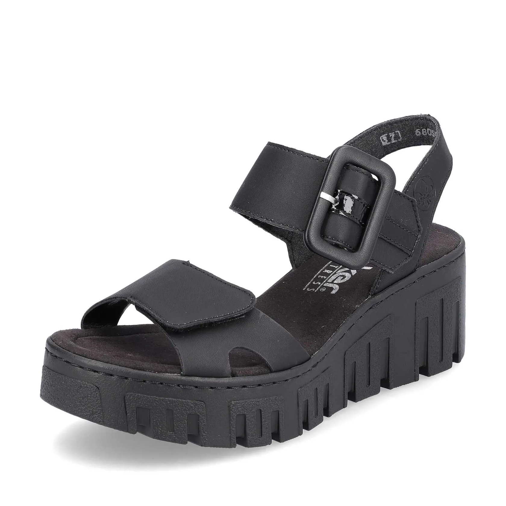 Rieker Heeled Shoes-Women'S Wedge Sandals Jet Black