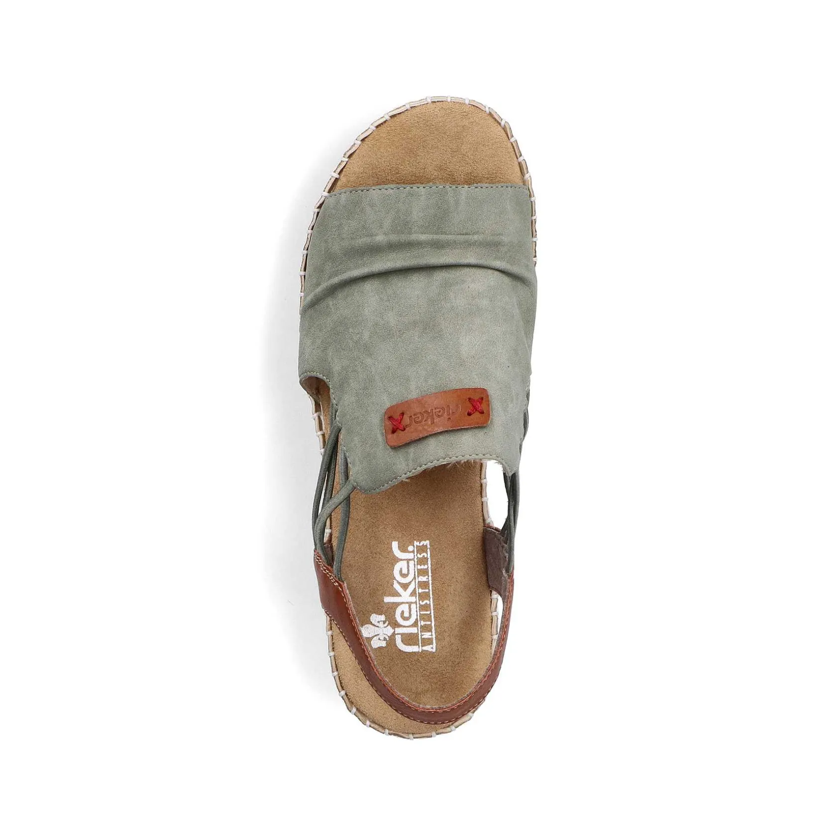 Rieker Summer Shoes-Women'S Wedge Sandals Khaki Green