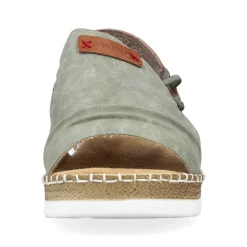 Rieker Summer Shoes-Women'S Wedge Sandals Khaki Green