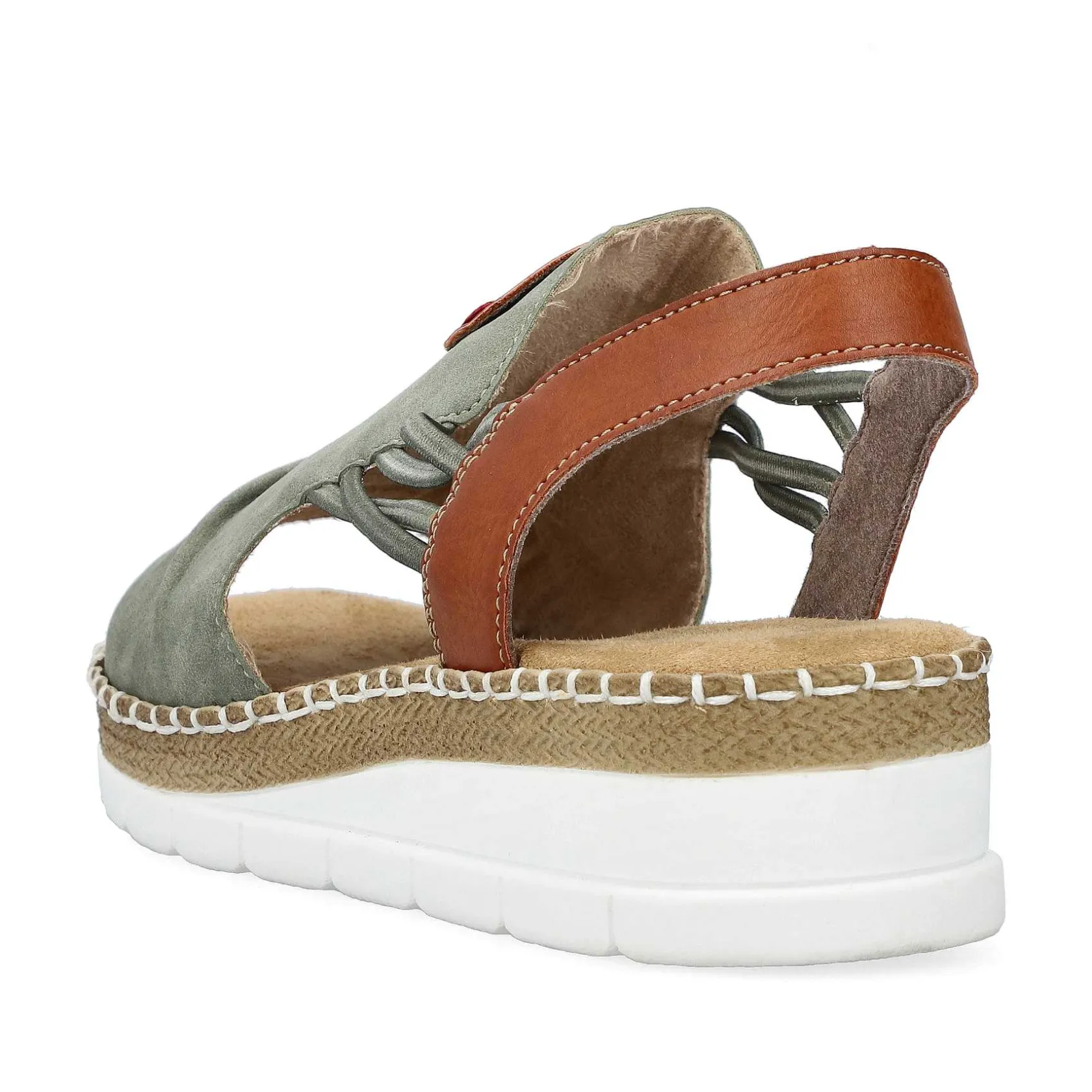 Rieker Summer Shoes-Women'S Wedge Sandals Khaki Green