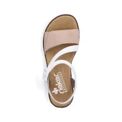 Rieker Summer Shoes-Women'S Wedge Sandals Edelweis Champagne Beige