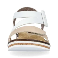 Rieker Summer Shoes-Women'S Wedge Sandals Edelweis Champagne Beige