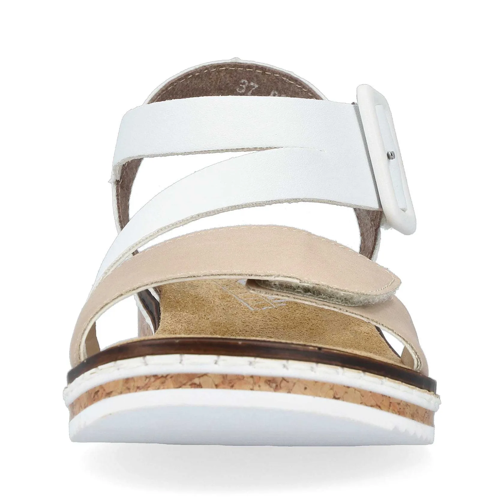 Rieker Summer Shoes-Women'S Wedge Sandals Edelweis Champagne Beige