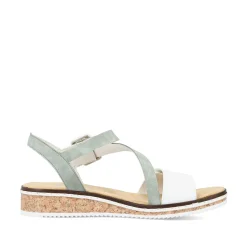 Rieker Heeled Shoes-Women'S Wedge Sandals Mint Green-Pearl White