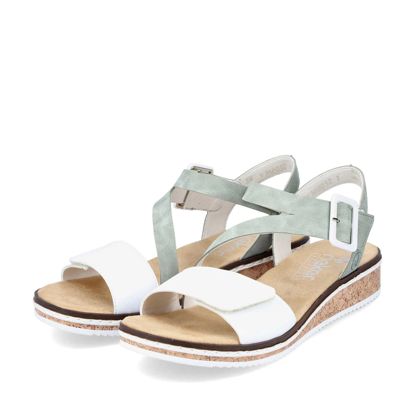 Rieker Heeled Shoes-Women'S Wedge Sandals Mint Green-Pearl White