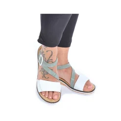 Rieker Heeled Shoes-Women'S Wedge Sandals Mint Green-Pearl White