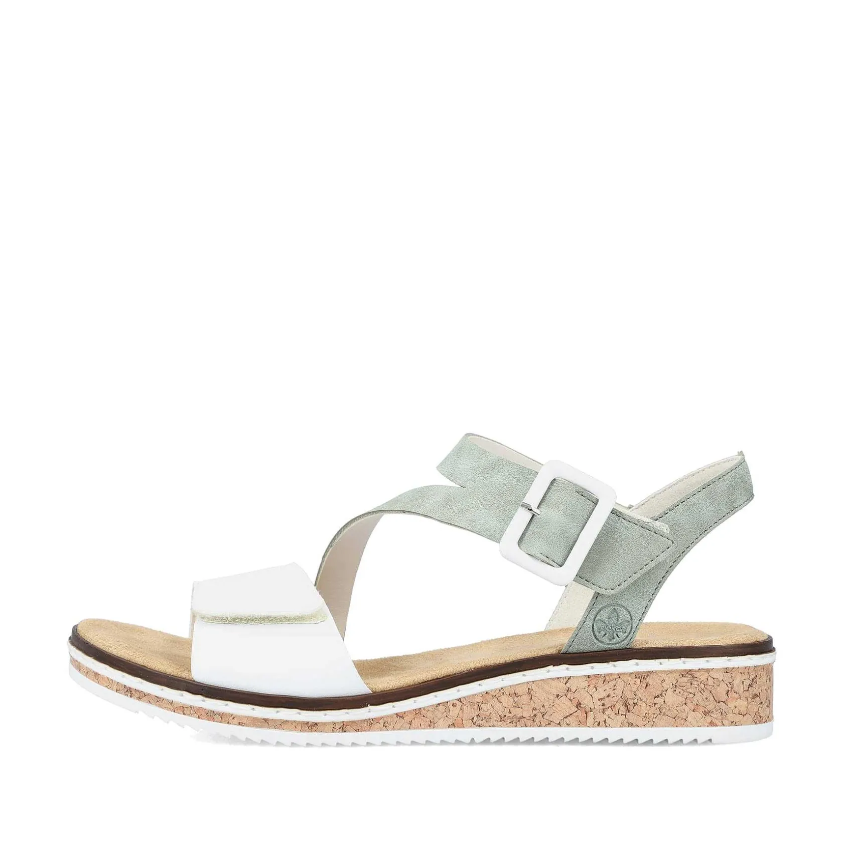 Rieker Heeled Shoes-Women'S Wedge Sandals Mint Green-Pearl White