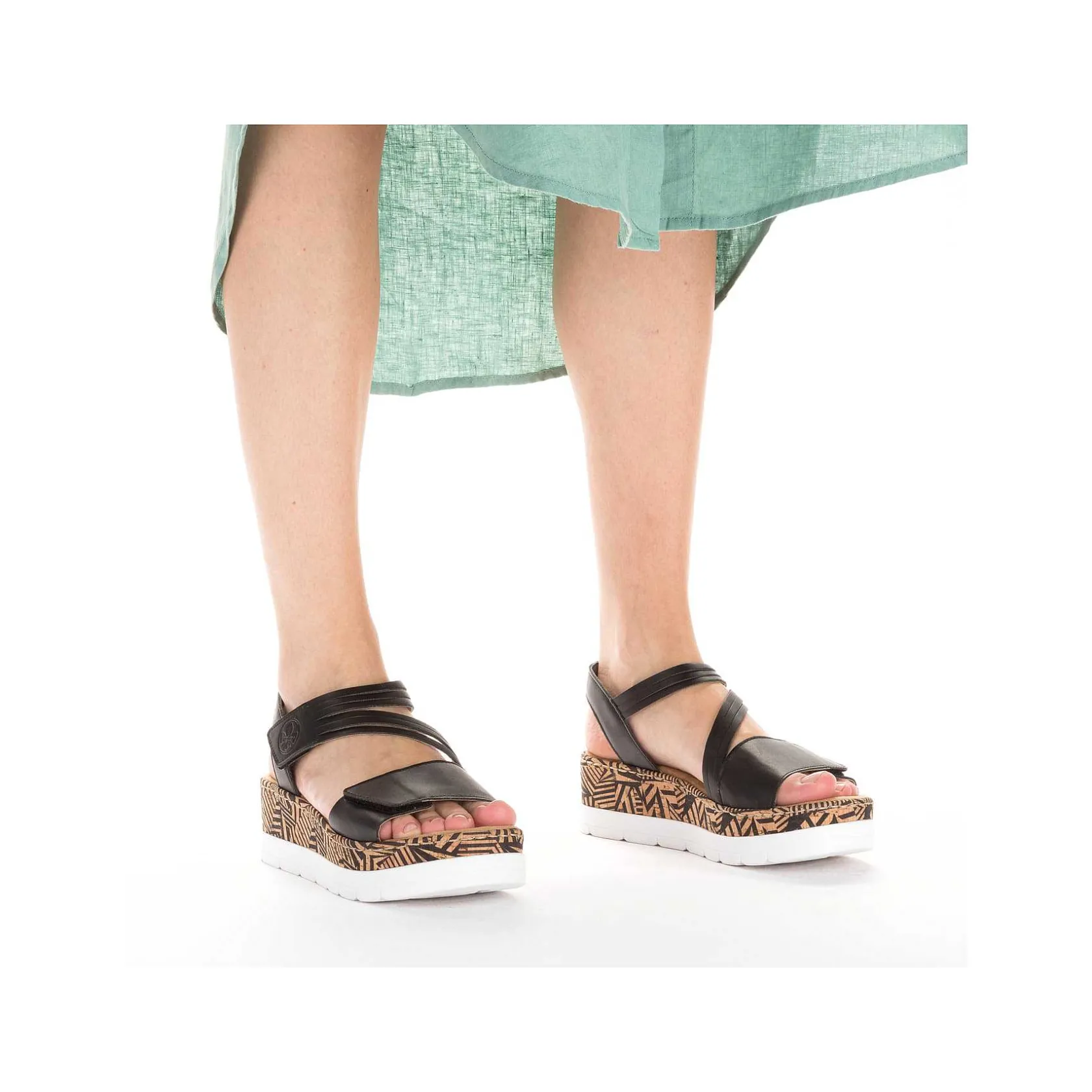 Rieker Sandals & Sandals-Women'S Wedge Sandals Night Black