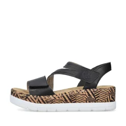 Rieker Sandals & Sandals-Women'S Wedge Sandals Night Black