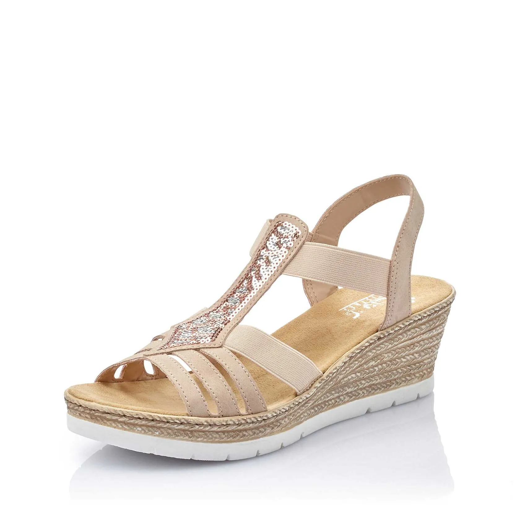 Rieker Heeled Shoes-Women'S Wedge Sandals Old Pink