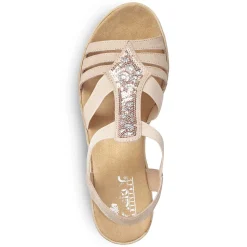 Rieker Heeled Shoes-Women'S Wedge Sandals Old Pink