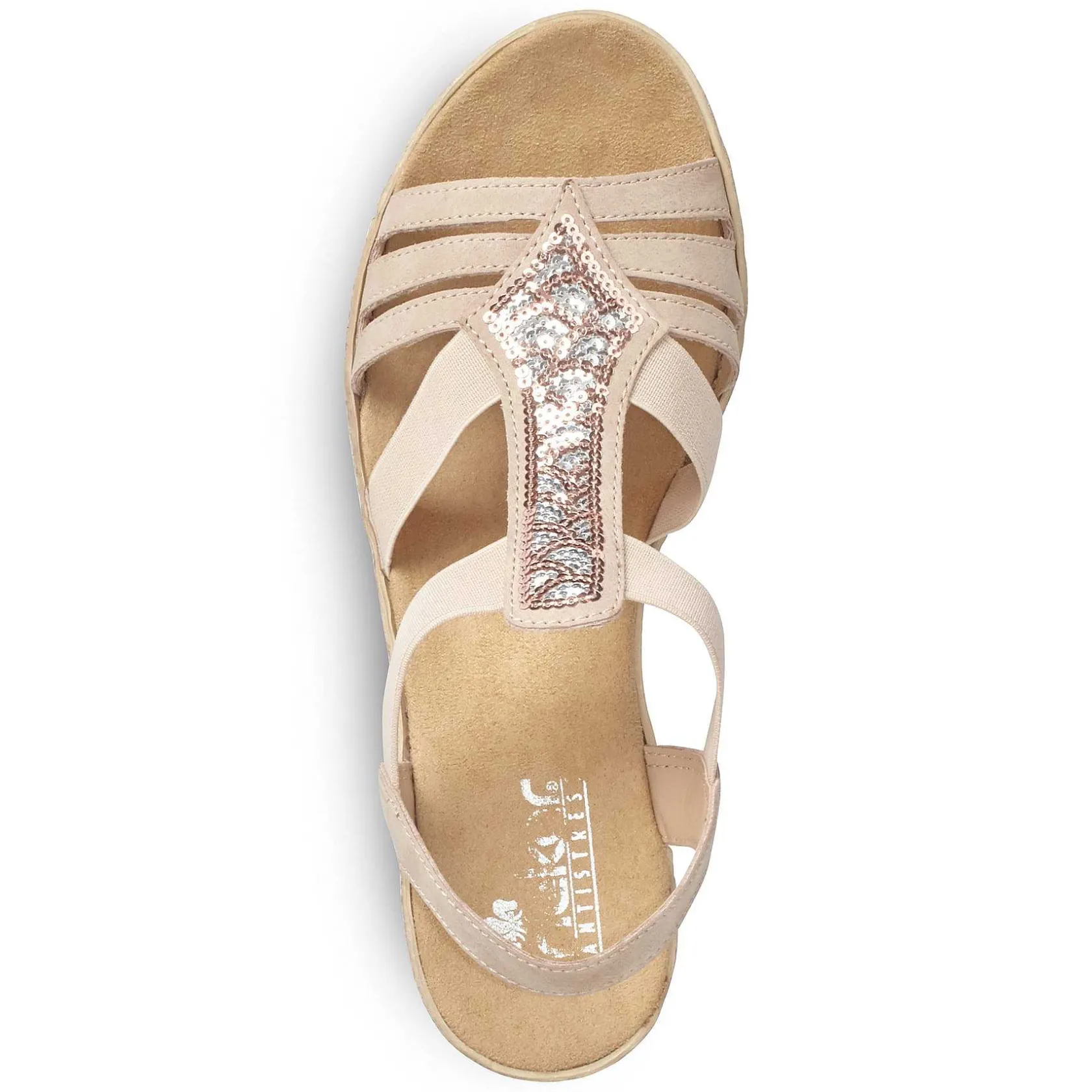 Rieker Heeled Shoes-Women'S Wedge Sandals Old Pink
