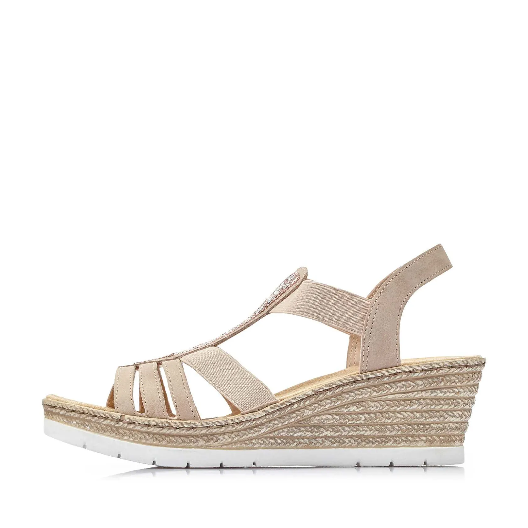 Rieker Heeled Shoes-Women'S Wedge Sandals Old Pink