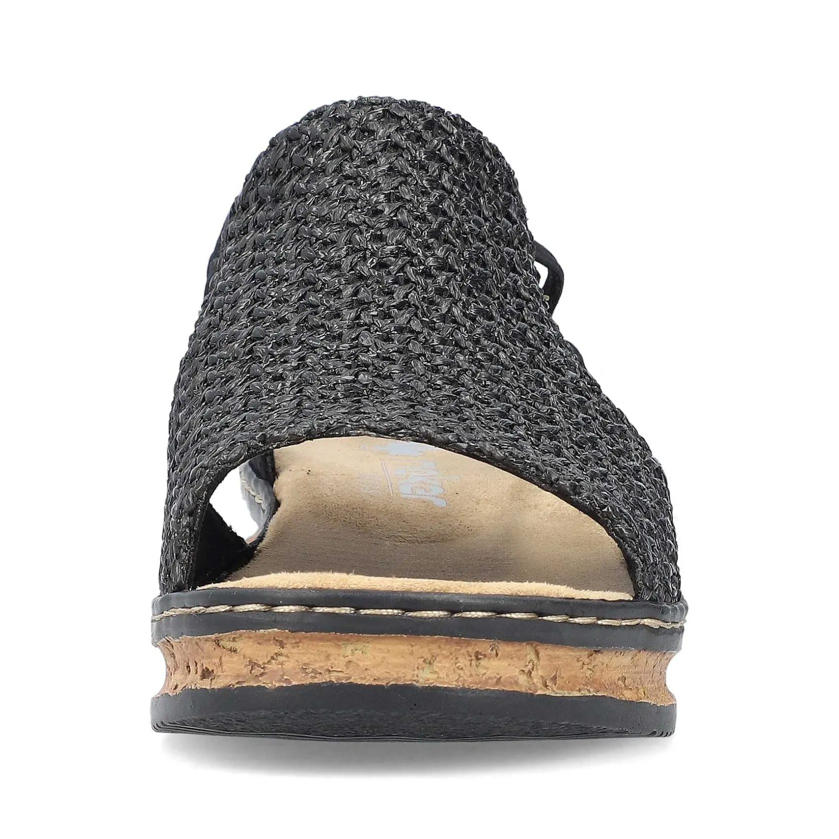 Rieker Heeled Shoes-Women'S Wedge Sandals Asphalt Black