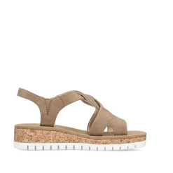 Rieker Heeled Shoes-Women'S Wedge Sandals Brown-Beige