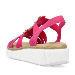 Rieker Heeled Shoes-Women'S Wedge Sandals Pink