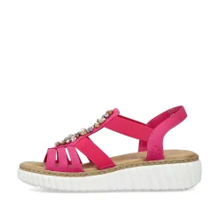 Rieker Heeled Shoes-Women'S Wedge Sandals Pink