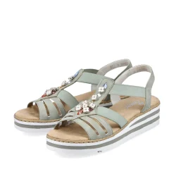 Rieker Summer Shoes-Women'S Wedge Sandals Mint Green