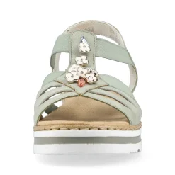 Rieker Summer Shoes-Women'S Wedge Sandals Mint Green