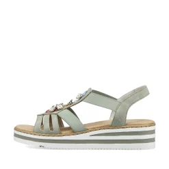 Rieker Summer Shoes-Women'S Wedge Sandals Mint Green