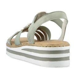 Rieker Summer Shoes-Women'S Wedge Sandals Mint Green