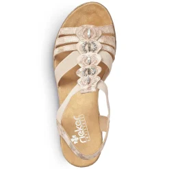 Rieker Heeled Shoes-Women'S Wedge Sandals Old Pink