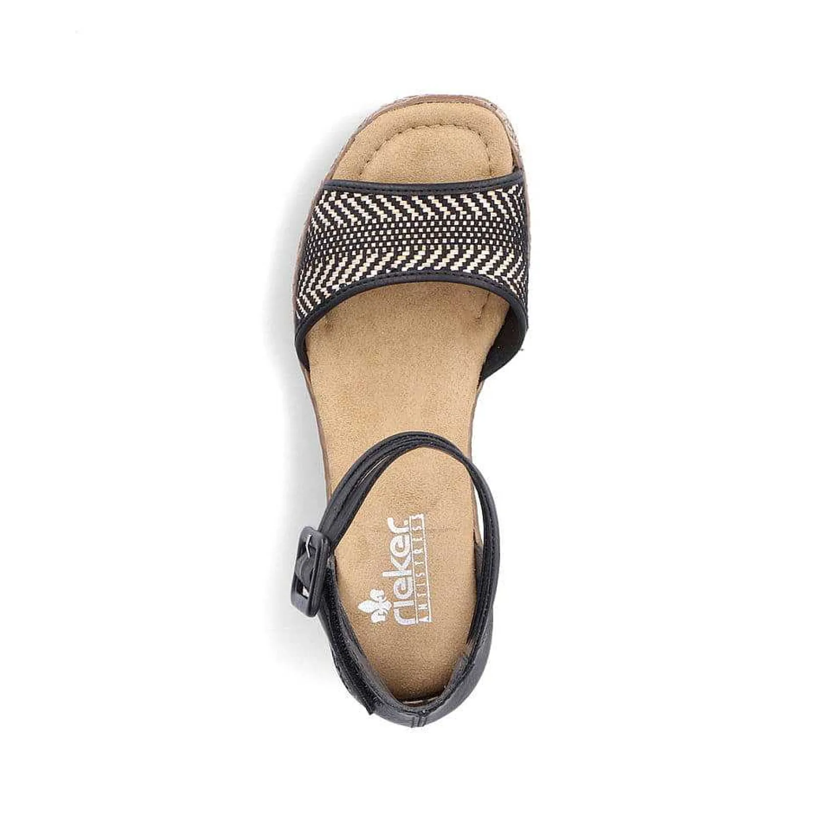 Rieker Heeled Shoes-Women'S Wedge Sandals Night Black