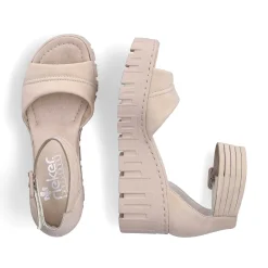 Rieker Summer Shoes-Women'S Wedge Sandals Sand Beige