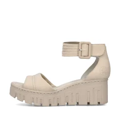 Rieker Summer Shoes-Women'S Wedge Sandals Sand Beige