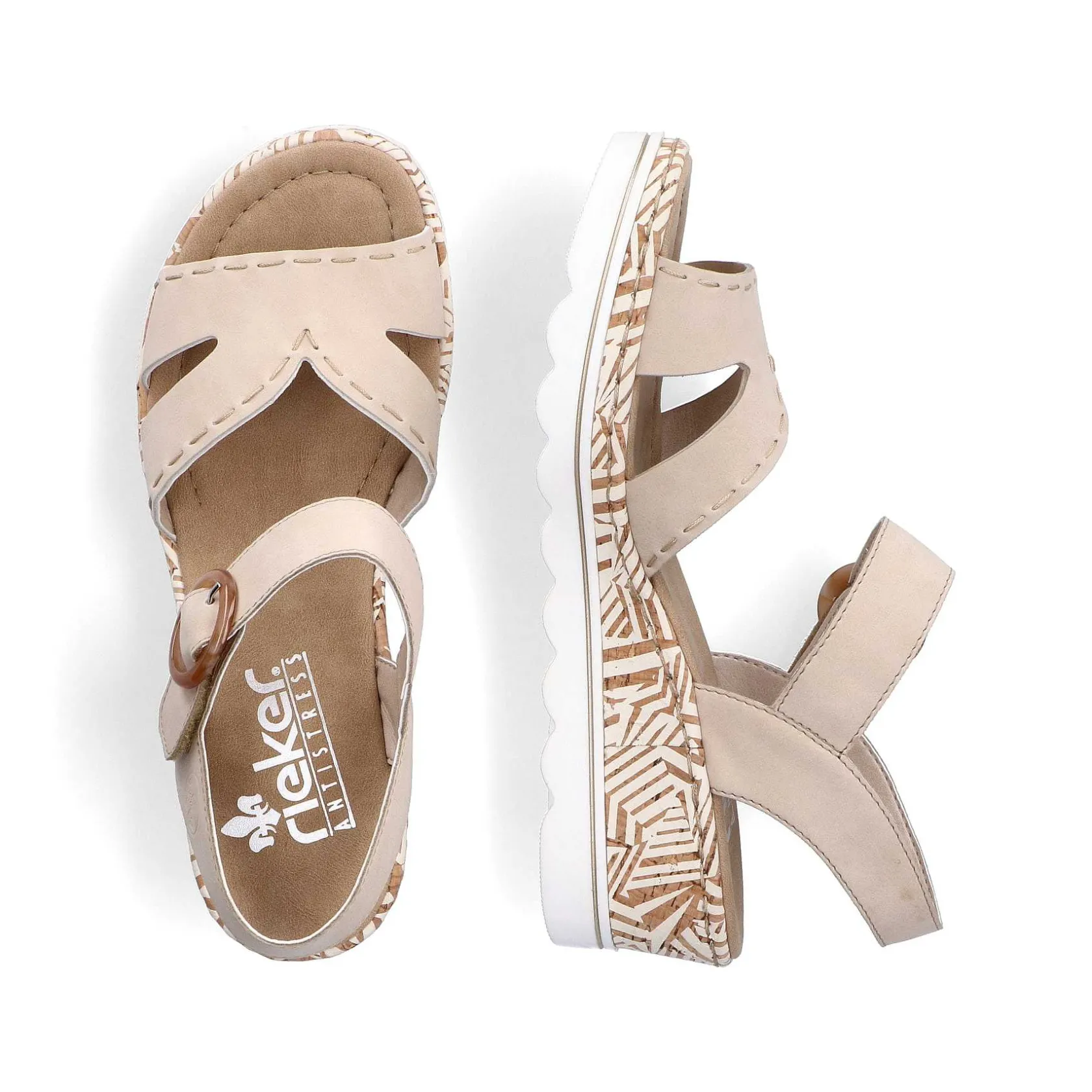 Rieker Heeled Shoes-Women'S Wedge Sandals Champagne