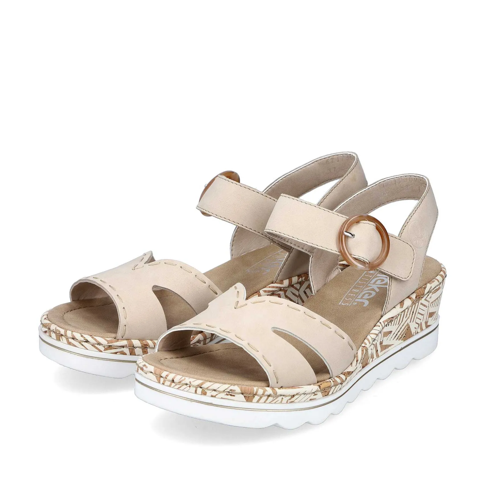 Rieker Heeled Shoes-Women'S Wedge Sandals Champagne