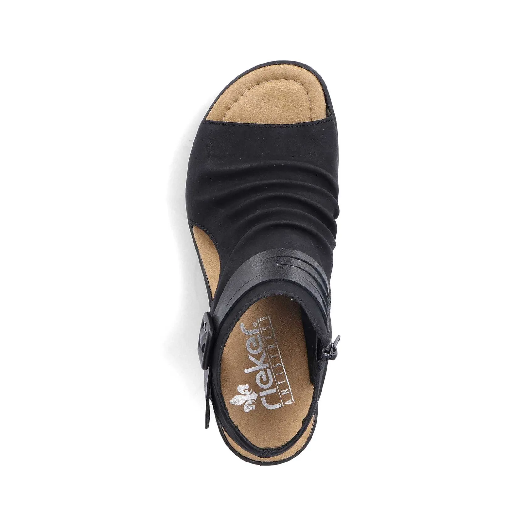 Rieker Heeled Shoes-Women'S Wedge Sandals Night Black