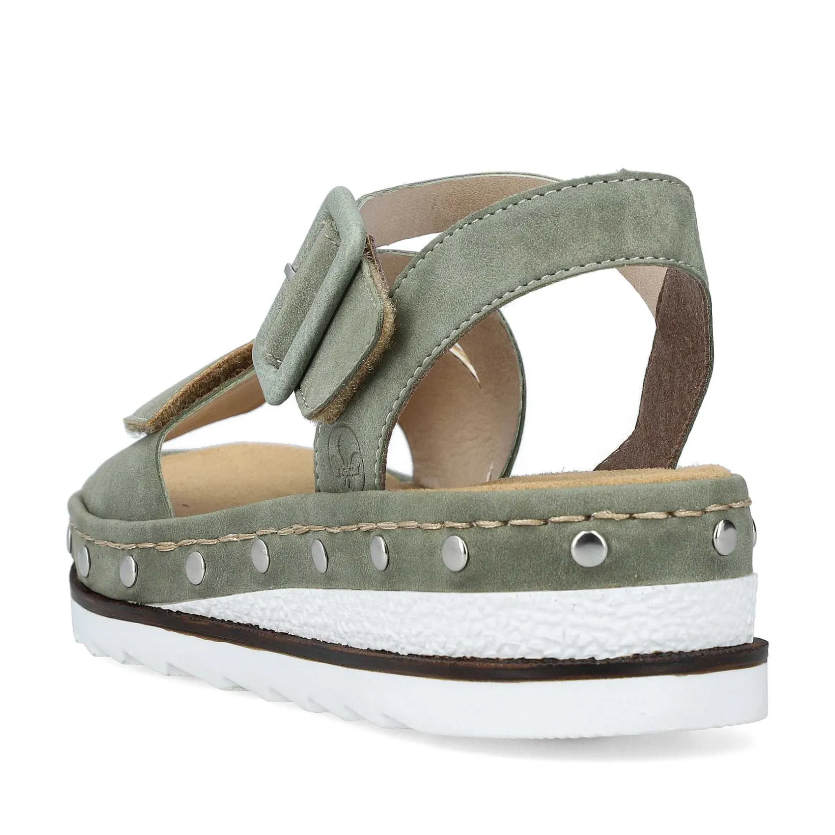 Rieker Heeled Shoes-Women'S Wedge Sandals Green Gray
