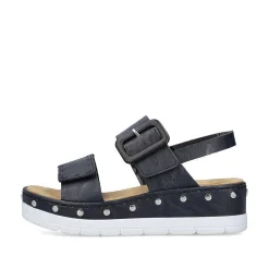 Rieker Sandals & Sandals-Women'S Wedge Sandals Navy Blue