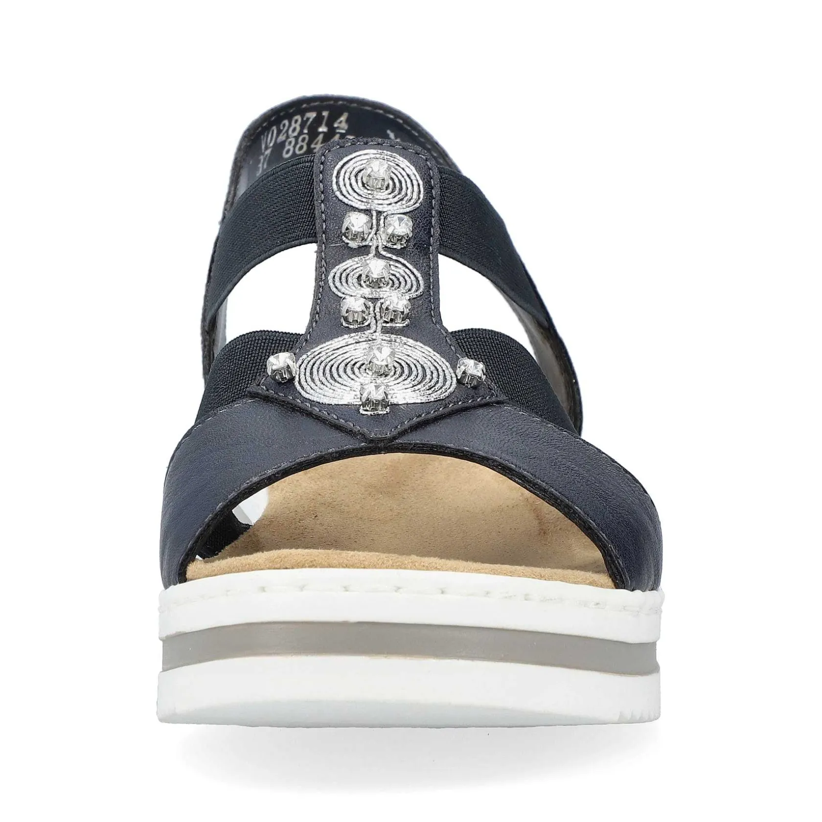 Rieker Heeled Shoes-Women'S Wedge Sandals Navy Blue