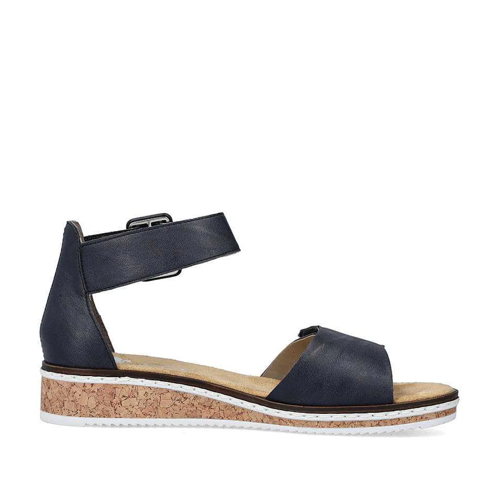 Rieker Heeled Shoes-Women'S Wedge Sandals Navy Blue