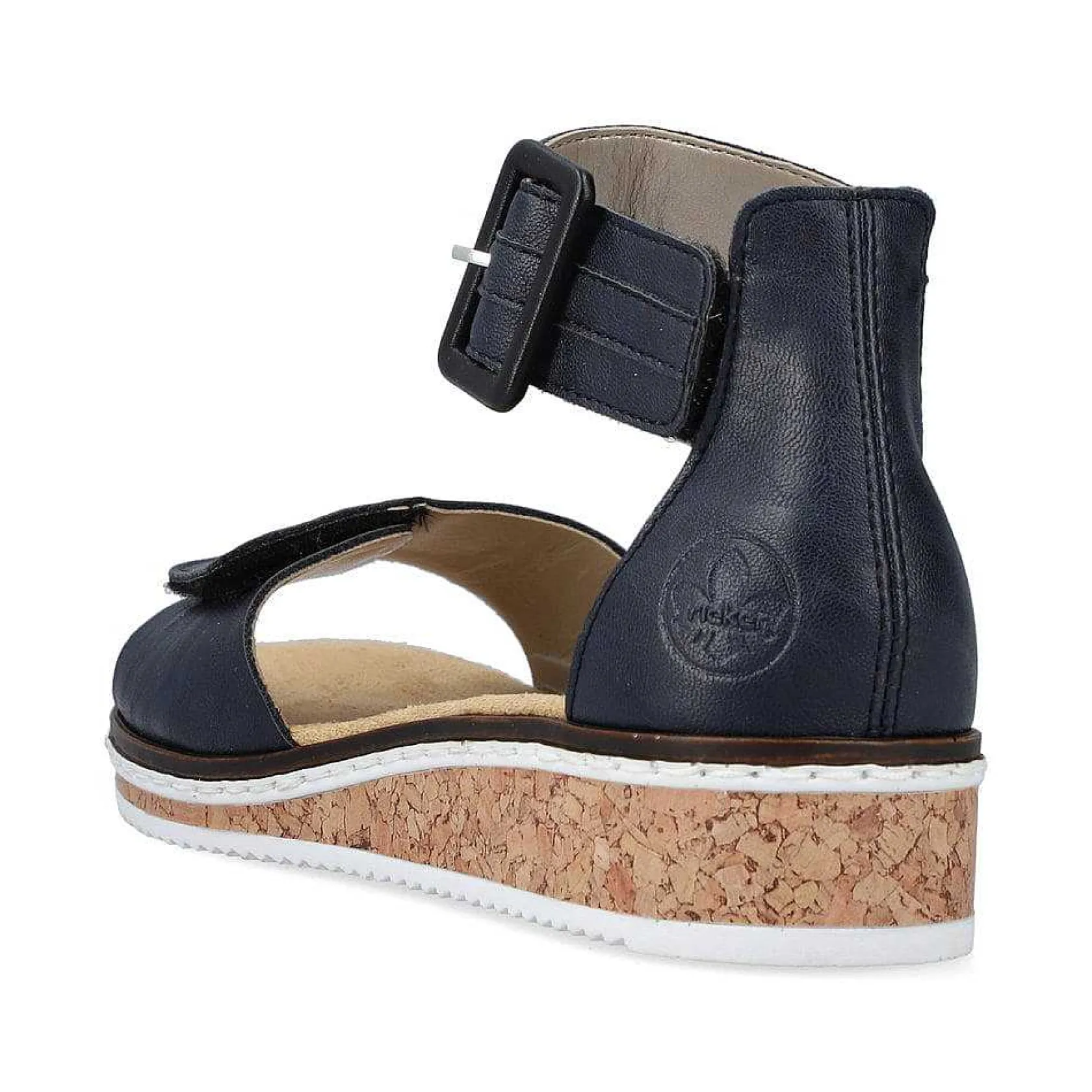 Rieker Heeled Shoes-Women'S Wedge Sandals Navy Blue